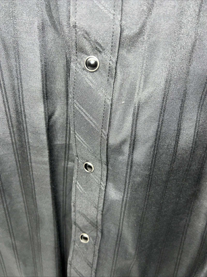 New Men’s Black White House Long Sleeve Pearl Snap Shirt. XL S-7