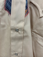 New Men’s Champion Western Tan Plaid Long Sleeve Pearl Snap 15 Medium X-31