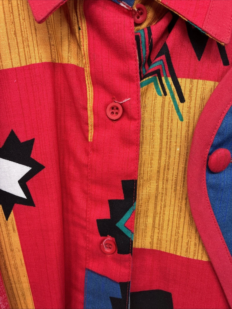 New Women’s Wrangler Multicolor Design Long Sleeve Button Up Medium YY-106