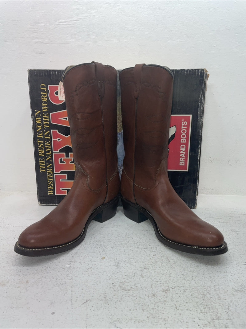 New Men’s Brown Texas Brand Cowboy Boots. 8021 9 D. 3-42