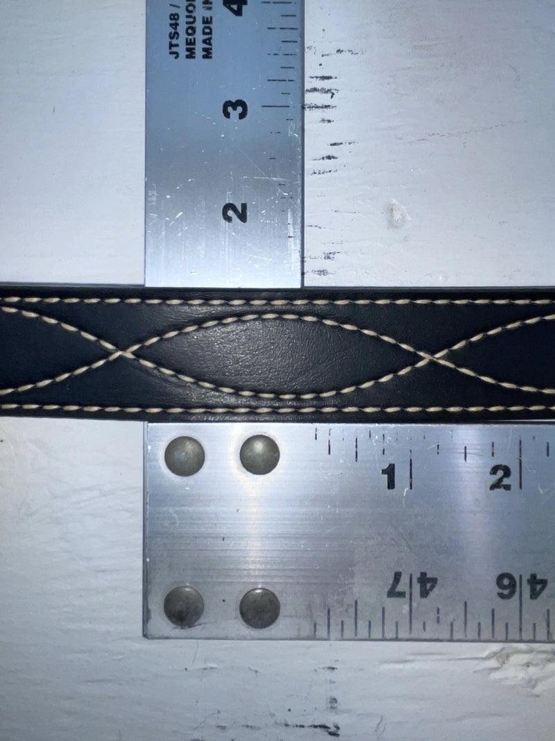 New Black Genuine Leather Stitched 18” Belt #1135 NN-77