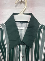 New Men’s Cowboy Threads Green Stripe Short Sleeve Button Up Large DD-43