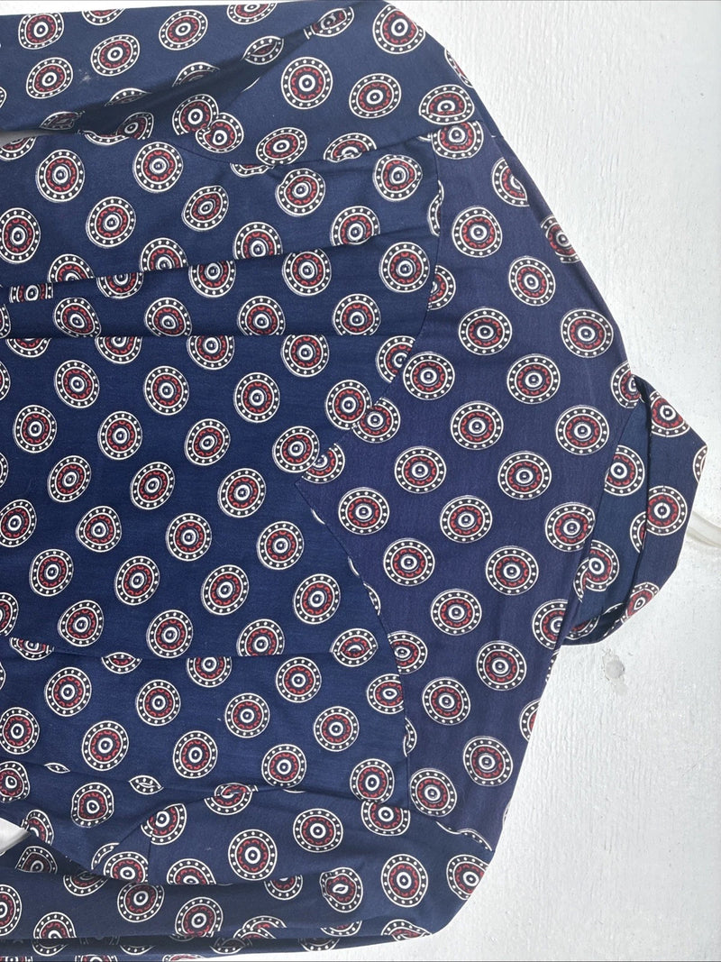 New Women’s Tem Tex Blue Design Long Sleeve Pearl Snap Size 32 MM-61