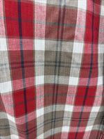 New Men’s ELY Plains Red Brown Plaid Long Sleeve Pearl Snap 16.5 Large M-66