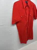 New Men’s Panhandle Slim Orange Short Sleeve Pearl Snap 14 Small O-75