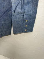 New Men’s Denim Champion Westerns Long Sleeve Pearl Snap Shirt. 15.5x33 M S-10