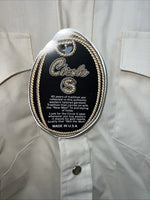 New Men’s Yellow Circle S Pearl Snap Long Sleeve Shirt 15x32 M P-33