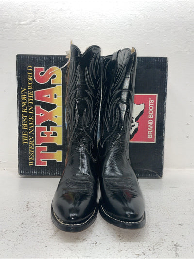 New Men’s Black Texas Brand Cowboy Boots. N 5010 10 D. 7-15