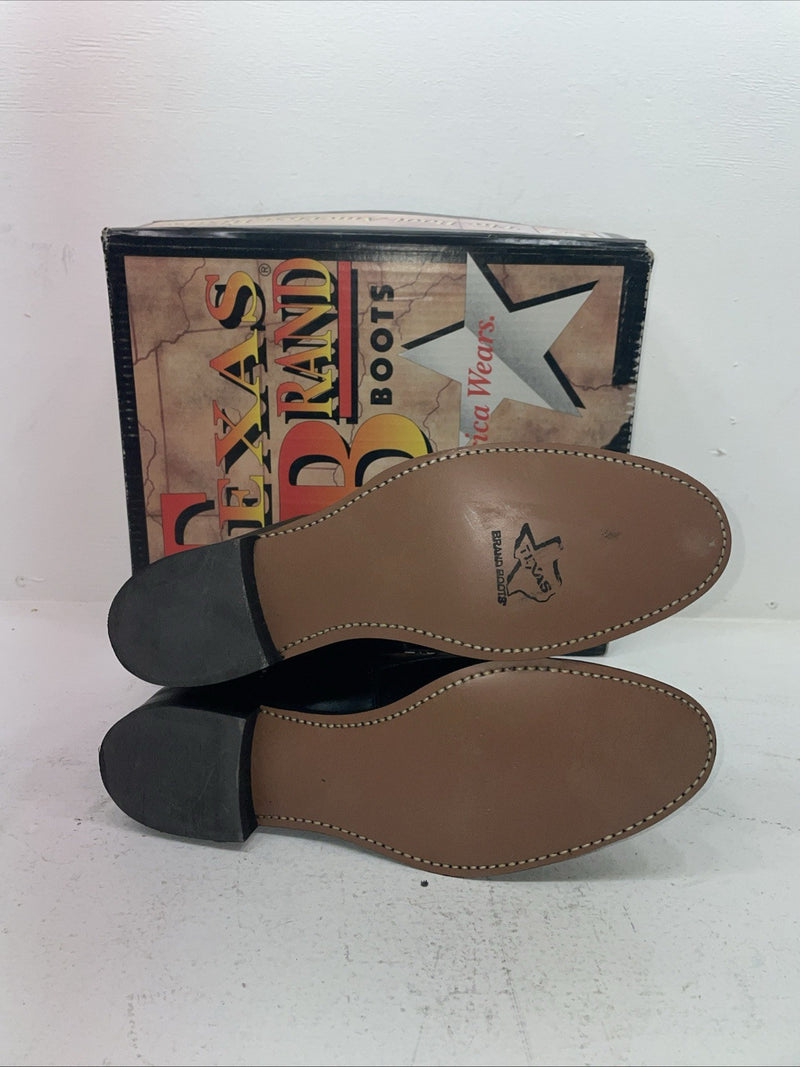New Men’s Black Lace Up Texas Brand Cowboy Boots. 8850 10 E E. 6-76