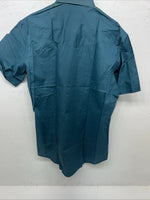 New Men’s Blue ELY cattleman Short Sleeve Pearl Snap Shirt. 16.5 Large G-71