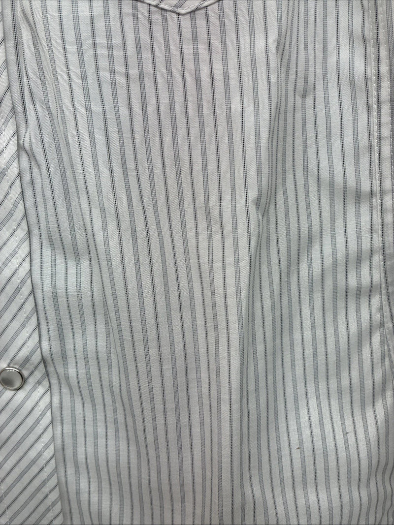 New Boys White Horse Grays Stripe Long Sleeve Pearl Snap Medium DD-119