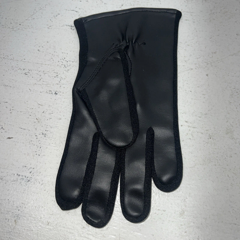 New Black Leather Riding Show Gloves #24595K Q-500