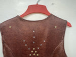 New Women’s Brown Snakeskin 1849 Authentic Ranchwear Cut Off Zip Up Vest S 3B-72
