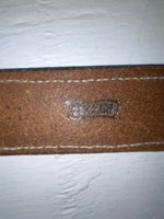 New Brown Genuine Leather Textan Colored Stripes 34” Belt #028856 Z-148