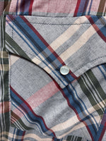 New Men’s ELY Cattleman Multicolor Plaid Short Sleeve Pearl Snap 16.5 Large Q-30