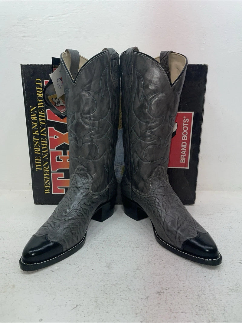 New Men’s Gray Texas Brand Cowboy Boots. 1082 7.5 7 1/2 E E. 1-51