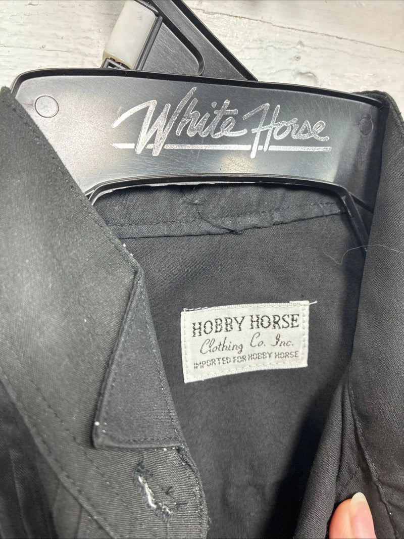 New Hobby Horse Black Long Sleeve Button Up English Shirt Petite Small DD-7
