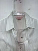 New Women’s H Bar C White Stripe Long Sleeve Pearl Snap Size 34 KK-105
