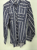 New Men’s Blue HbarC Ranchwear Long Sleeve Pearl Snap Shirt. M S-38