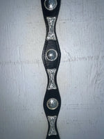 New Black Genuine Leather Nocona Silver Pendent 22” Belt #N4412001 NN-93