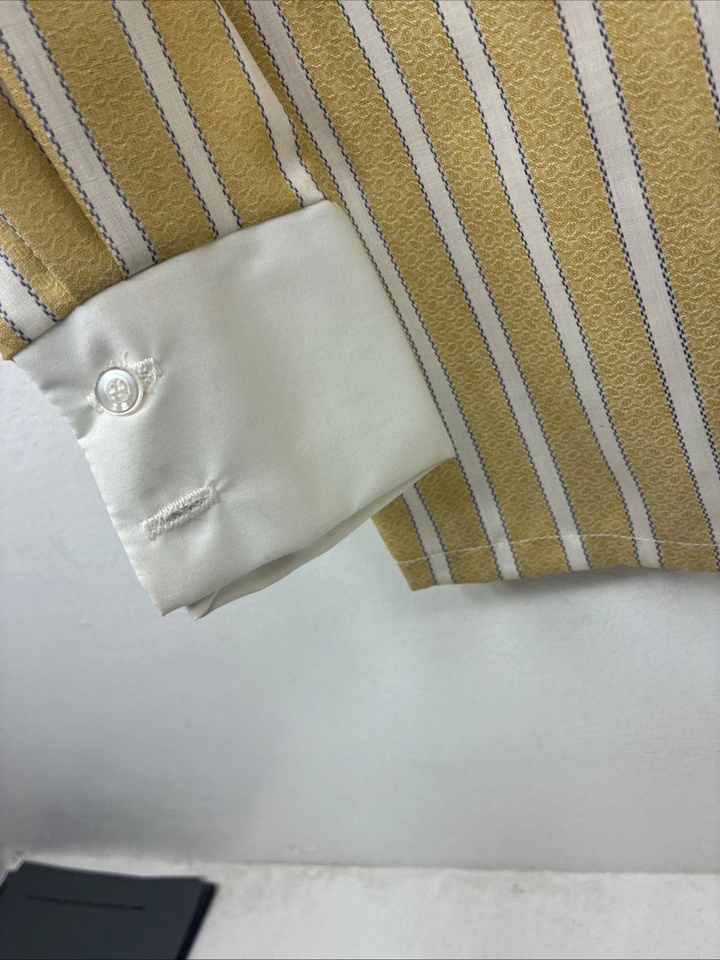 New Women’s Fenton Yellow White Stripe Long Sleeve Button Up Size 14 KK-99