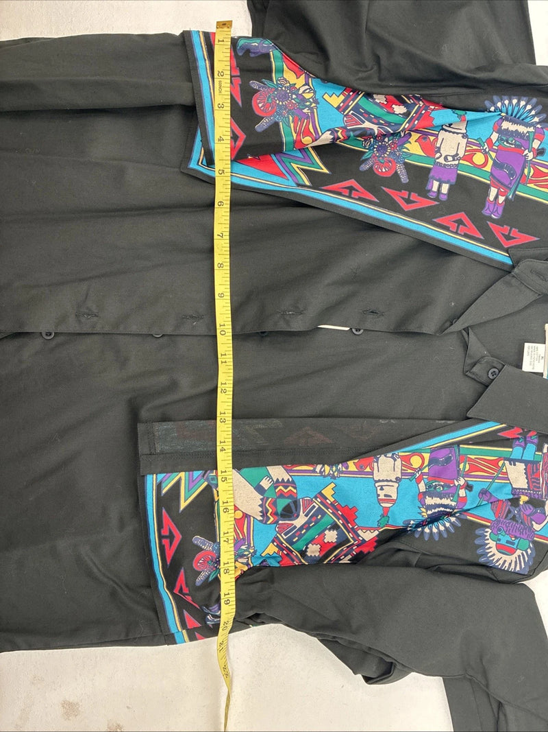 New Women’s Wrangler Black Deigned Long Sleeve Button Up XL II-47