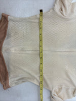 New Tadaski Cream Gem Long Sleeve Half Zip Showing Bodysuit Small TT-44