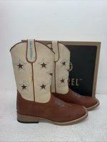 New Youth Brown DBL Barrel Cowboy Boots. 4471402 5. 2-102