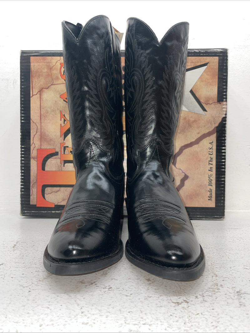 New Men’s Black Texas Brand Cowboy Boots. 5300 10.5 10 1/2 E E. 7-81