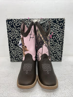 New Youth Brown With Pink Camo Blazin Roxx Cowboy Boots. 4472202 5.5 5 1/2. 2-89