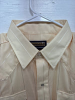 New Men’s Panhandle Slim Yellow Stripe Long Sleeve Pearl Snap 17 X 34 XL X-100