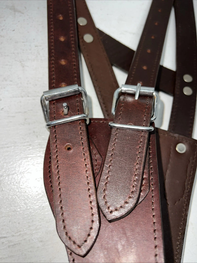 New Tough 1 Brown Leather Comfort Cribbing Collar #52-2500L W-54