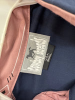 New Men’s Cowboy threads Pink Blue Long sleeve button up Small B-68