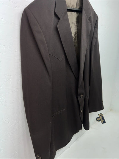 New Men’s Circle S Brown Suit Jacket 48L #1929 S-608