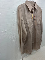 New Men’s H Bar C Brown Long Sleeve Pearl Snap 16 X 36 Large CC-63