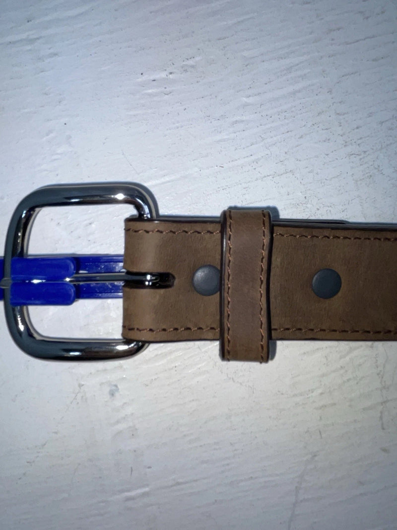 New Brown Genuine Leather 3D Weaved And Silver Pendent 20” Belt #3502 NN-86