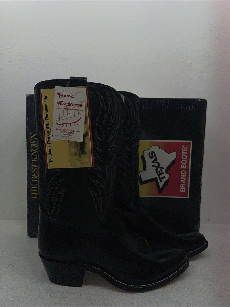 New Men’s Black Texas Brand Cowboy Boots. 5010 9.5 9 1/2 D. 5-12