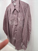 New Men’s Tem Tex Pink Design Long Sleeve Pearl Snap 16.5 Large X-47