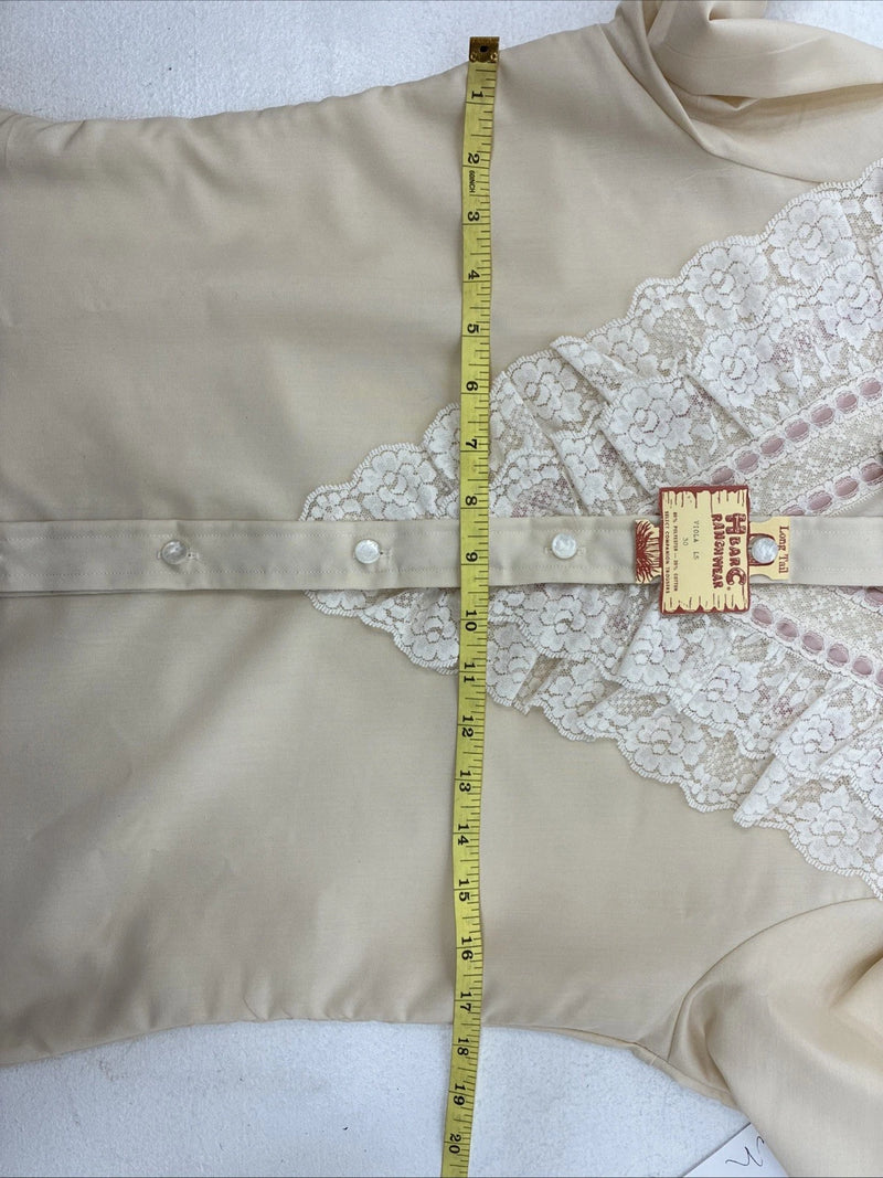 New Women’s H Bar C Yellow Design Long Sleeve Button Up Size 30 MM-76