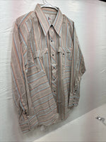 New Men’s Tem Tex Multiple Color Stripe Long Sleeve Pearl Snap XL J-45