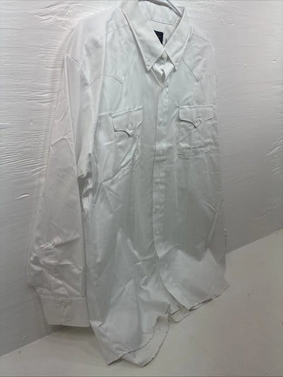 New Men’s Panhandle White Long Sleeve Button Up 18 2XL F-59