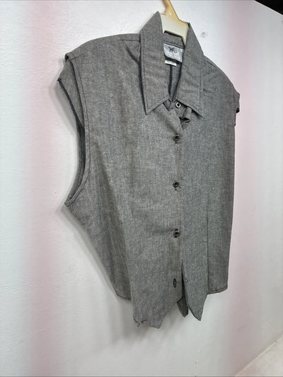 New Women’s Cowboy Threads Gray Sleeveless Button Up Size Small TT-46
