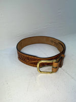 New Brown Genuine Leather Longhorn Tooled 28” Belt #82881 NN-83