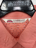 New Women’s Cumberland Pink Designed Long Sleeve Pearl Snap Large II-99