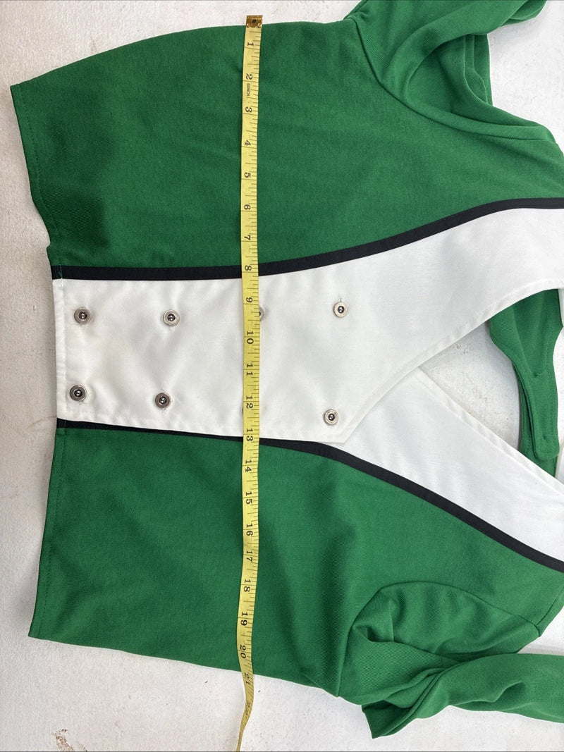 New Women’s Cowboy Threads Green White Button Up Design Long Sleeve XL TT-96
