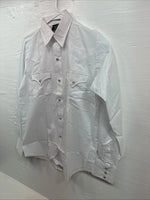 New Boys Champion Western White Long Sleeve Pearl Snap Size 16 AA-54