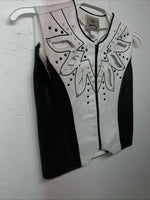 New Women’s 1849 Authentic Ranchwear White Black Western Show Vest XXS H-600