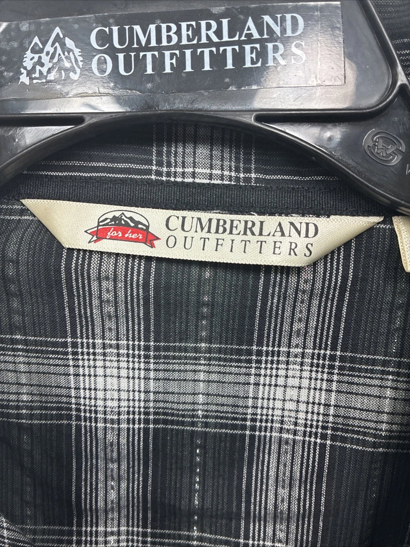 New Girls Cumberland Black plaid Long Sleeve Pearl Snap Size 2XL CC-121