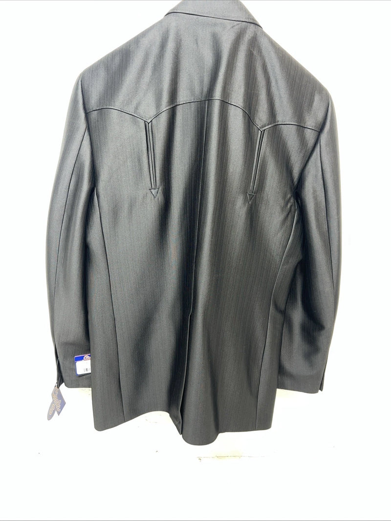 New Men’s Circle S Black Suit Jacket 46R #CC5091 S-607