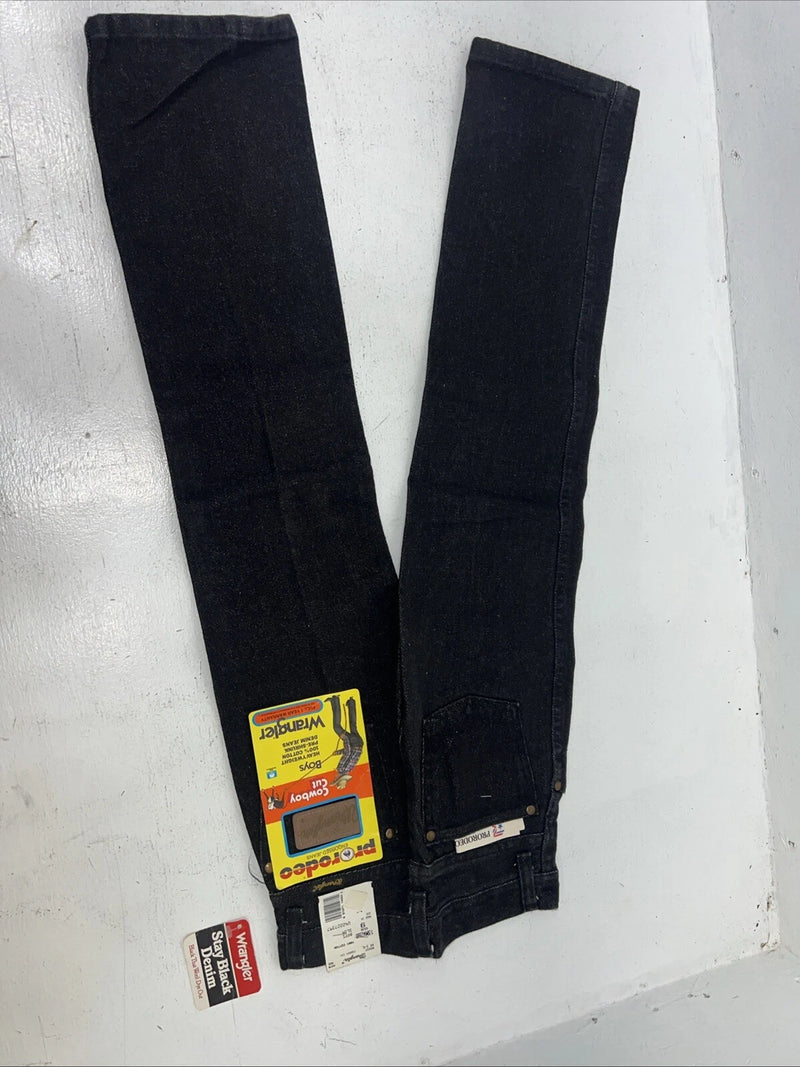 New Boys Black Wrangler Pro Rodeo Cowboy Cut Jeans. 9/22 1/2 B-17